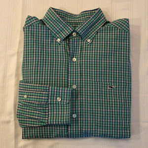 Vineyard Vines Green Plaid Tucker Shirt